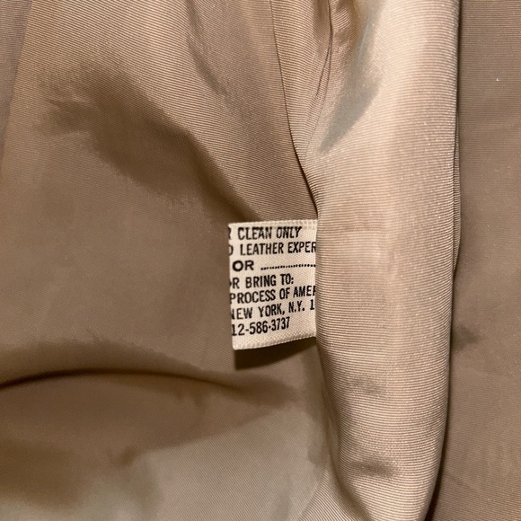 Vintage Taupe/Beige Leather Belted Trench Coat 24K by Dan di Modes Size S/M - Picture 11 of 16